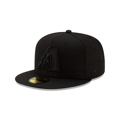 Green Arizona Diamondbacks Hat - New Era MLB Black On Black 59FIFTY Fitted Caps USA5321907